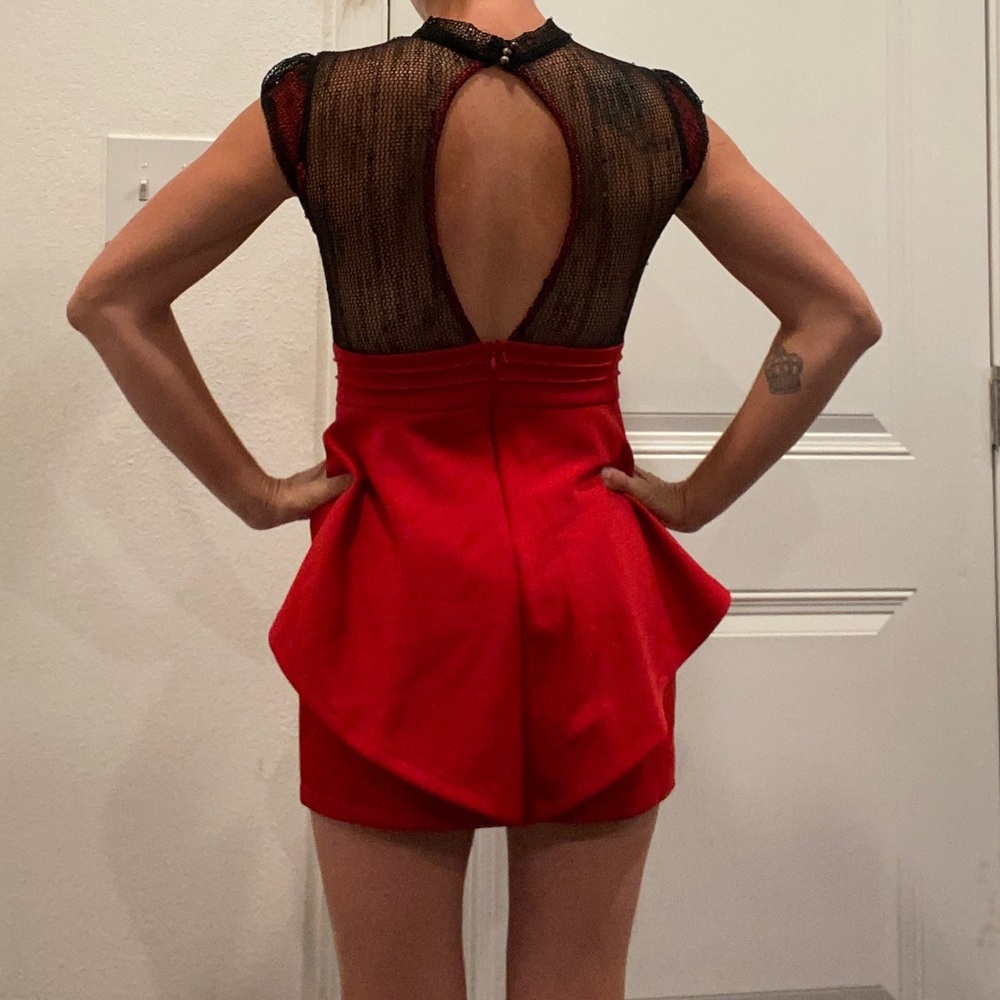 TOV Holy red hot short cocktail dress Christmas Valentines Day Anniversary Party - Picture 2 of 5